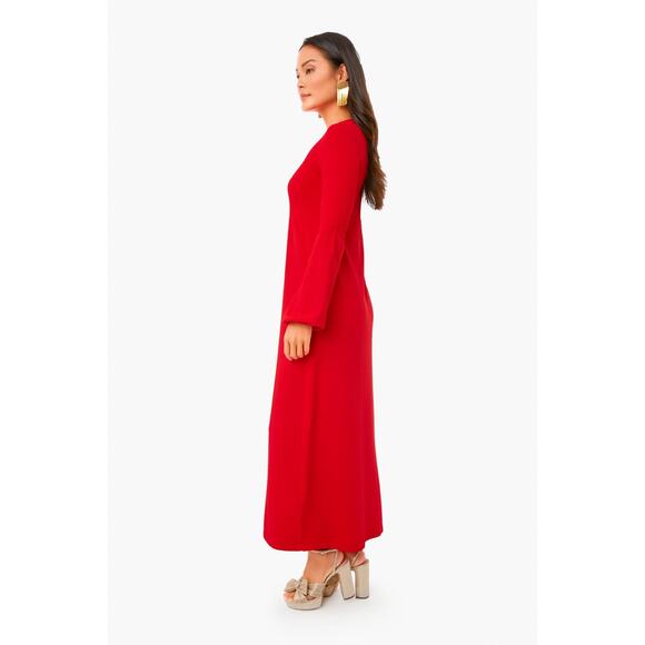 Tuckernuck Lennox Dress Size M Red Sweater Maxi Long Sleeve Pomander Place - Picture 4 of 13